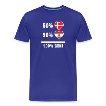 Libanon und Dänemark 100% geniale Flagge - Männer Premium Bio T-Shirt - Königsblau - Vorne - Damien (186cm)