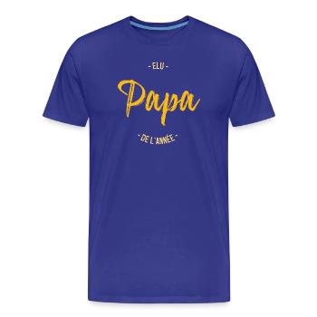 Papa de l'année - T-shirt bio Premium Homme - bleu roi - Devant - Damien (186cm)