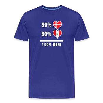 Pérou et Danemark 100% drapeau de génie - T-shirt bio Premium Homme - bleu roi - Devant - Damien (186cm)