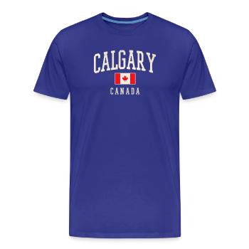 Calgary, Canada, Vintage - T-shirt bio Premium Homme - bleu roi - Devant - Damien (186cm)