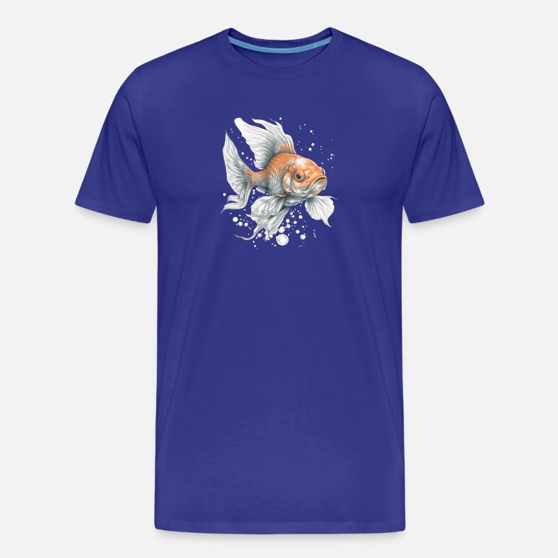 Goldfisch im Wasserblitz - Männer Premium Bio T-Shirt - Königsblau
