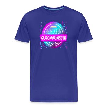 HERZLICHEN GLÜCKWUNSCH SPRÜCHE ANLASS GRATULATION - Männer Premium Bio T-Shirt - Königsblau - Vorne - Damien (186cm)