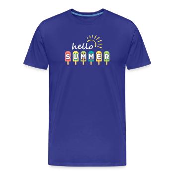 summer, hello summer, vacances d'été - T-shirt bio Premium Homme - bleu roi - Devant - Damien (186cm)