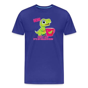 Lustiger Dinosaurier, Party, Partyzeit - Männer Premium Bio T-Shirt - Königsblau - Vorne - Damien (186cm)