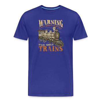 Lokomotive Zug - Männer Premium Bio T-Shirt - Königsblau - Vorne - Damien (186cm)