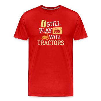 Bauer Statement Ackerbau Traktor Feld Nutzfahrzeug - Männer Premium Bio T-Shirt - Rot - Vorne - Damien (186cm)