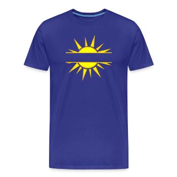 Sonnenschein-Textbanner - Männer Premium Bio T-Shirt - Königsblau - Vorne - Damien (186cm)