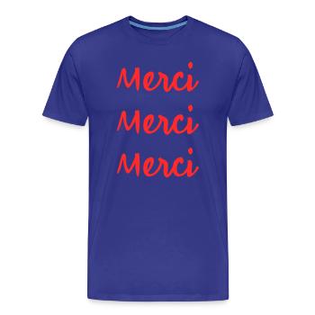 MERCI. MAÎTRESSE. MAÎTRE. MERCI MAÎTRESSE. CADEAU - T-shirt bio Premium Homme - bleu roi - Devant - Damien (186cm)