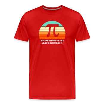 pi, maths, mathématiques - T-shirt bio Premium Homme - rouge - Devant - Damien (186cm)