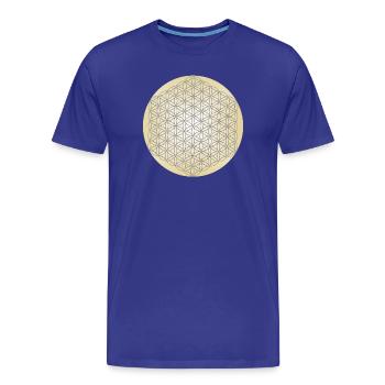 Fleur de Vie Argent - 5ème Dimension - Mandala - T-shirt bio Premium Homme - bleu roi - Devant - Damien (186cm)