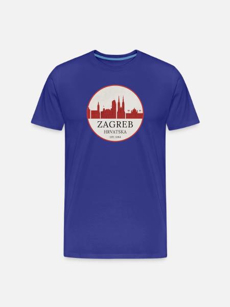 Zagreb Skyline Emblem Croatia - Men's Premium Organic T-Shirt - royal blue