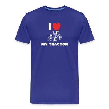 I Love Tractor Commercial Vehicle Heart Statement Field - Men's Premium Organic T-Shirt - royal blue - Front - Damien (186cm)