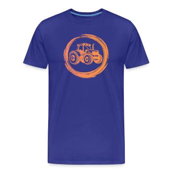 Agricultural Machinery Tractor Organic Farmer Vehicle Farm - Men's Premium Organic T-Shirt - royal blue - Front - Damien (186cm)
