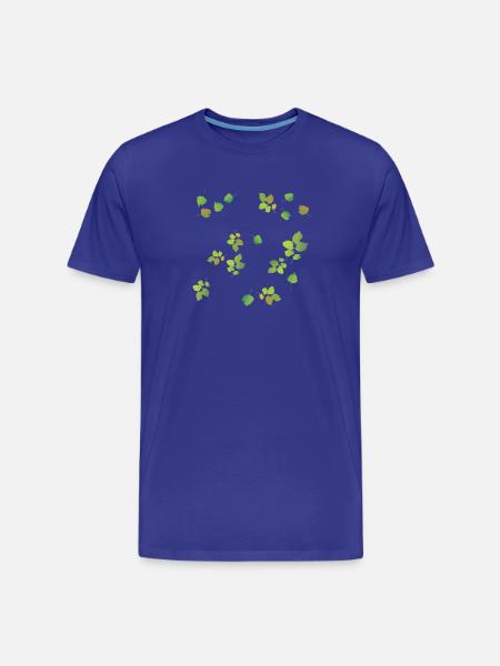 Spring Leaves Pattern - Men's Premium Organic T-Shirt - royal blue