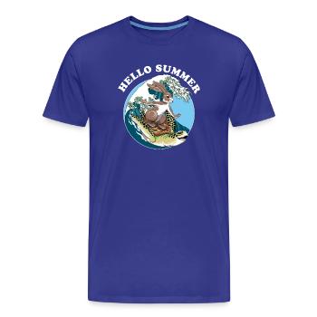 Hallo Sommer - Hallo Sommer - Männer Premium Bio T-Shirt - Königsblau - Vorne - Damien (186cm)