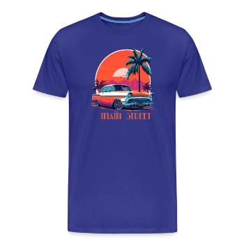 MIAMI STREET - Männer Premium Bio T-Shirt - Königsblau - Vorne - Damien (186cm)