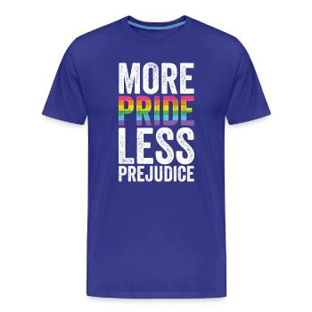 Pride Month LGBT - More Pride, Less Prejudice - Men's Premium Organic T-Shirt - royal blue - Front - Damien (186cm)