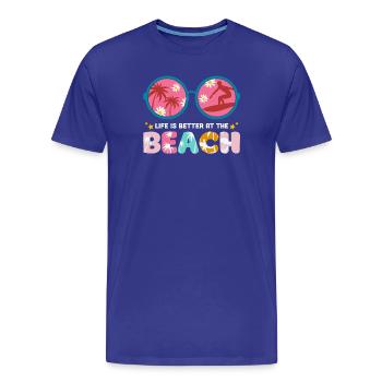 vacances d'été, summer, hello summer - T-shirt bio Premium Homme - bleu roi - Devant - Damien (186cm)