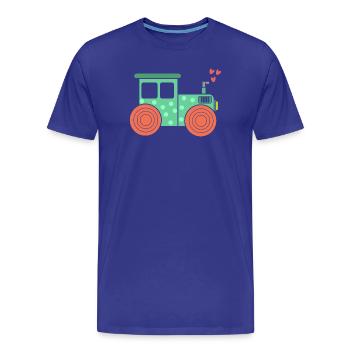 Heart Tractor Commercial Vehicle Farm Farming Field - Men's Premium Organic T-Shirt - royal blue - Front - Damien (186cm)