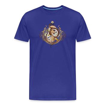 amulette magique avec serpent en mosaïque - T-shirt bio Premium Homme - bleu roi - Devant - Damien (186cm)