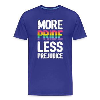 LGBT Pride Month - More Pride. Less Prejudice. - Men's Premium Organic T-Shirt - royal blue - Front - Damien (186cm)