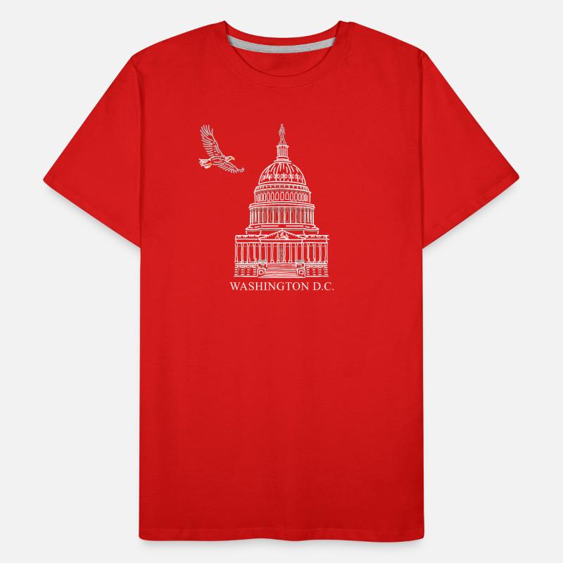 Washington D.C., Structure du Capitole, Pygargue à tête blanche T-shirt bio Premium Homme