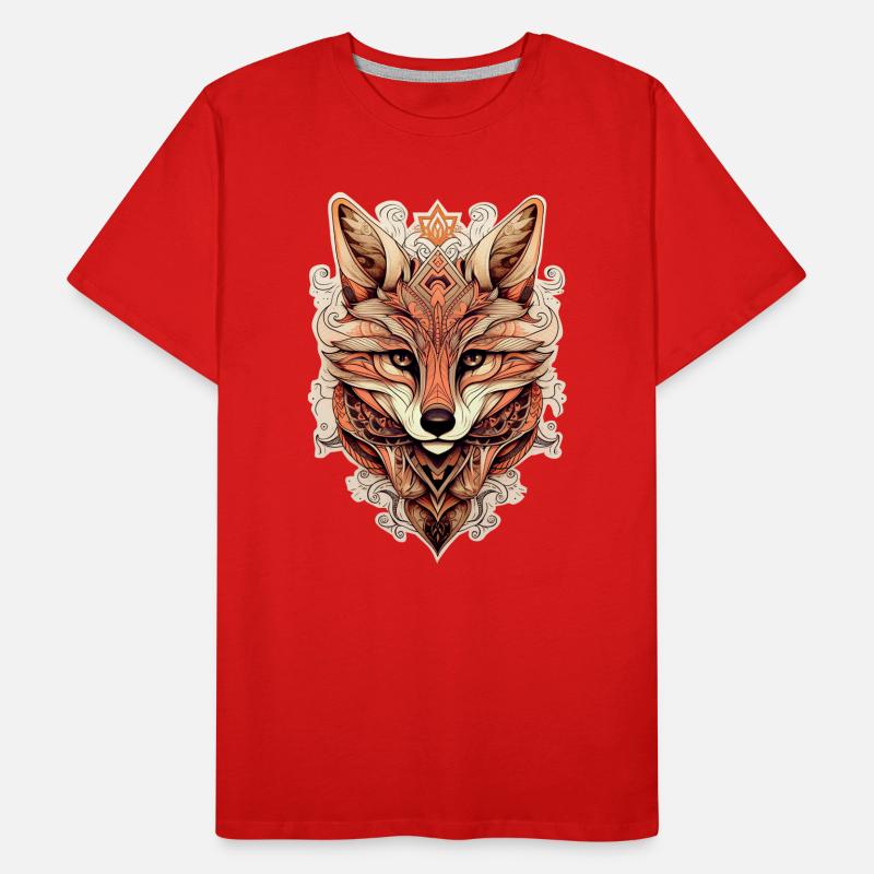 Fuchs Ornamenteler Stil - Boho Männer Premium Bio T-Shirt