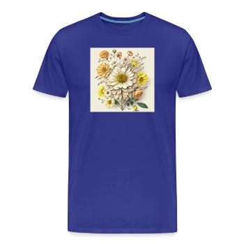 Fleur - T-shirt bio Premium Homme - bleu roi - Devant - Damien (186cm)