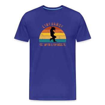 Ideales Geschenk: Linedance ist mein Lebensstil - Männer Premium Bio T-Shirt - Königsblau - Vorne - Damien (186cm)