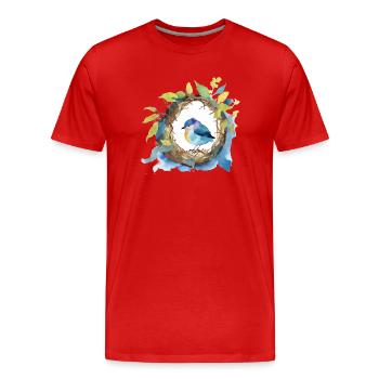 Vogel - Männer Premium Bio T-Shirt - Rot - Vorne - Damien (186cm)