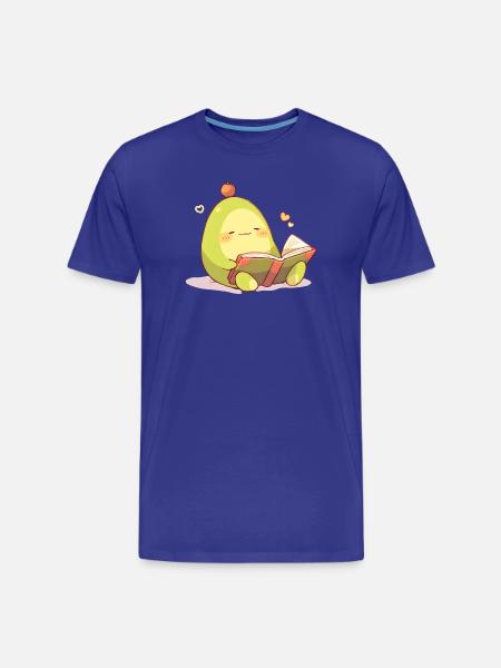 Avocado Leseheld – Kuschelnde Buchzeit - Männer Premium Bio T-Shirt - Königsblau