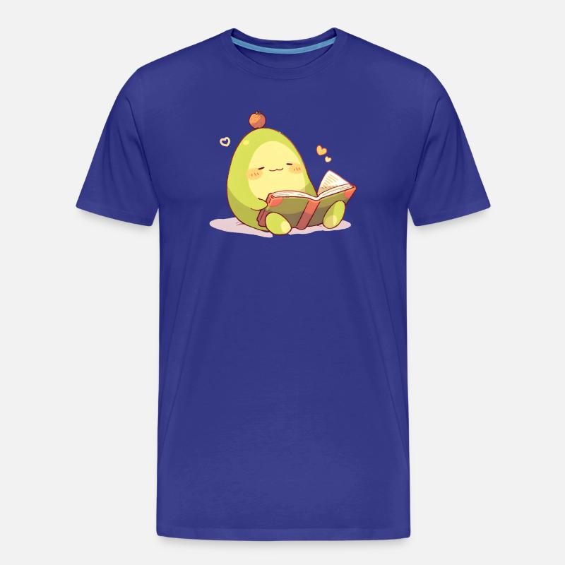 Avocado Leseheld – Kuschelnde Buchzeit - Männer Premium Bio T-Shirt - Königsblau