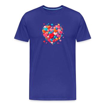 Liebe Herz - Männer Premium Bio T-Shirt - Königsblau - Vorne - Damien (186cm)