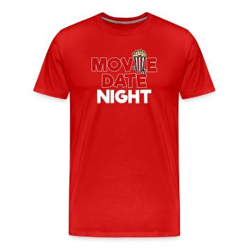 Popcorn Statement Movies Cinema Night Streaming - Men's Premium Organic T-Shirt - red - Front - Damien (186cm)