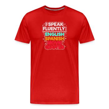 Movies Statement Streaming Movie Watch Cineaste - Men's Premium Organic T-Shirt - red - Front - Damien (186cm)