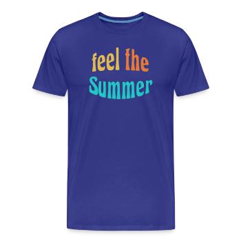 Feel the Summer - Men's Premium Organic T-Shirt - royal blue - Front - Damien (186cm)
