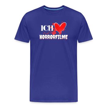 J’aime les films Heart Movies Déclaration Cineaste - T-shirt bio Premium Homme - bleu roi - Devant - Damien (186cm)
