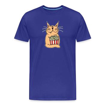Films Binge Watching Cineast Dvd Cat Soirée cinéma - T-shirt bio Premium Homme - bleu roi - Devant - Damien (186cm)