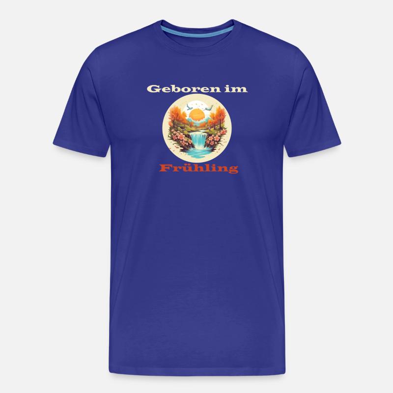 Geboren im Frühling - Männer Premium Bio T-Shirt - Königsblau