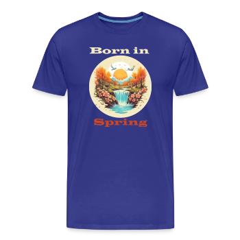 Né au printemps - T-shirt bio Premium Homme - bleu roi - Devant - Damien (186cm)