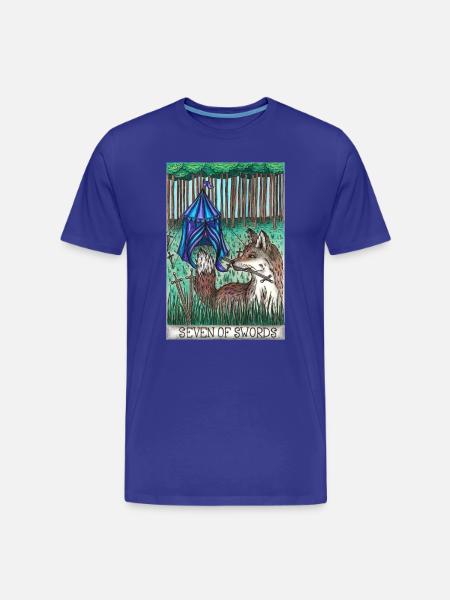 Tarot card "Seven of Swords" - Men's Premium Organic T-Shirt - royal blue