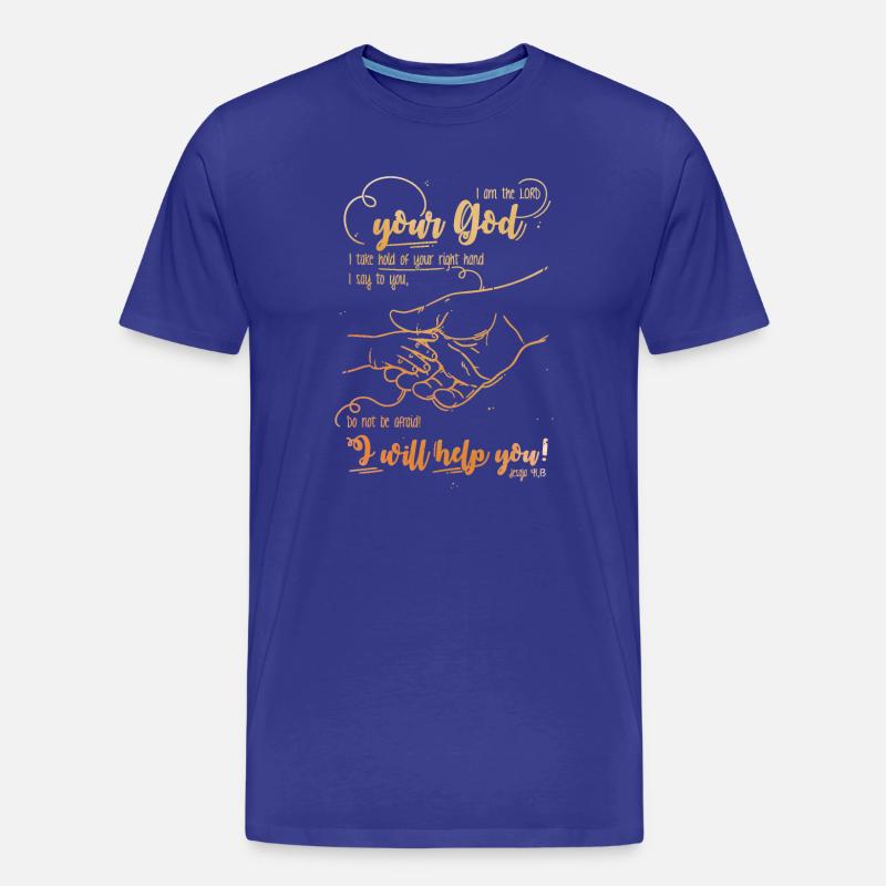 Jesaja Bibelvers Ich helfe dir - Männer Premium Bio T-Shirt - Königsblau