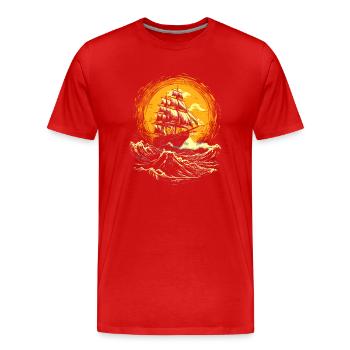 Sea yacht - Herre Premium T-shirt økologisk - rød - Foran - Damien (186cm)