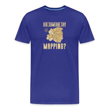 Conception cartographique - T-shirt bio Premium Homme - bleu roi - Devant - Damien (186cm)