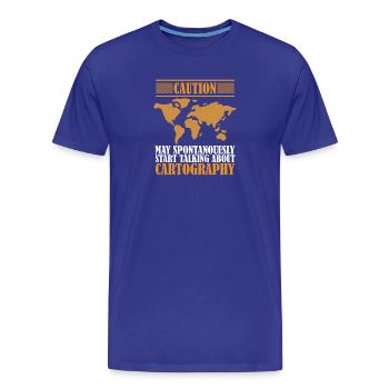 Conception cartographique - T-shirt bio Premium Homme - bleu roi - Devant - Damien (186cm)