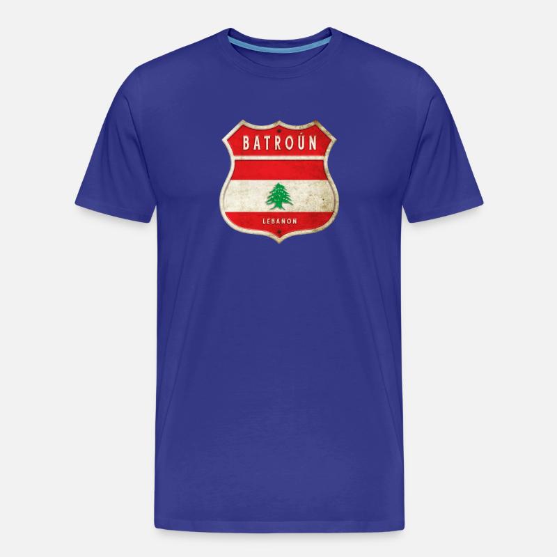 Batroun Libanon Wappen Flaggen Design - Männer Premium Bio T-Shirt - Königsblau