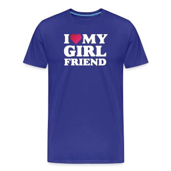 J’aime ma petite amie - T-shirt bio Premium Homme - bleu roi - Devant - Damien (186cm)