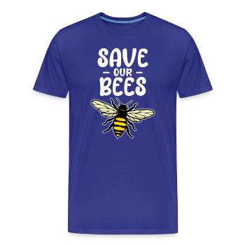Species Protection, Animal Welfare, Bee, Environment, Earth, Nature - Men's Premium Organic T-Shirt - royal blue - Front - Damien (186cm)