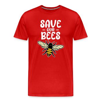 Artenschutz Tierschutz Biene Umwelt Erde Natur - Männer Premium Bio T-Shirt - Rot - Vorne - Damien (186cm)