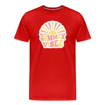 Summer Vibes - Men's Premium Organic T-Shirt - red - Front - Damien (186cm)